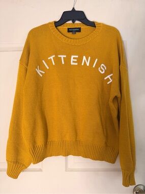 Kittenish Golden Mustard Crewneck Sweater